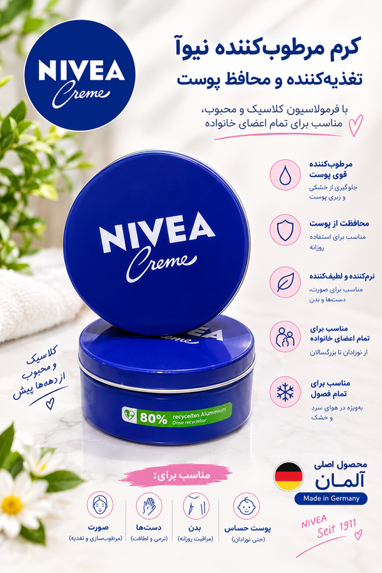کرم مرطوب کننده نیوا حجم 250 میل اصلی